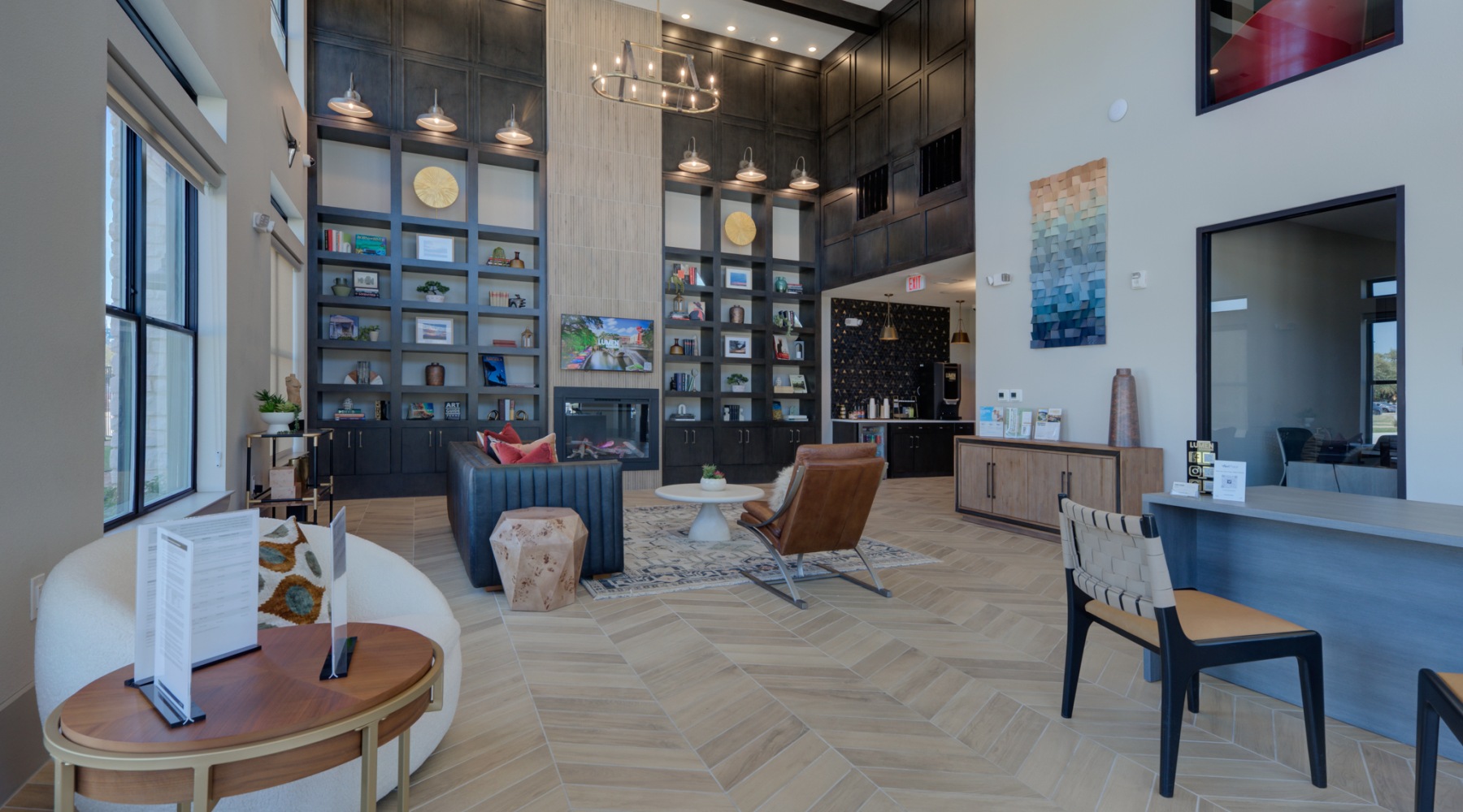 big open room with chairs and tables